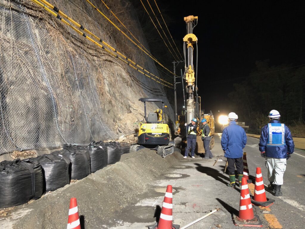 岩国市守内の災害復旧のようす